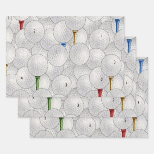 Eat Sleep Golf Wrapping Paper Sheets