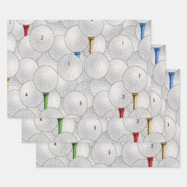 Eat Sleep Golf Wrapping Paper Sheets (Set)