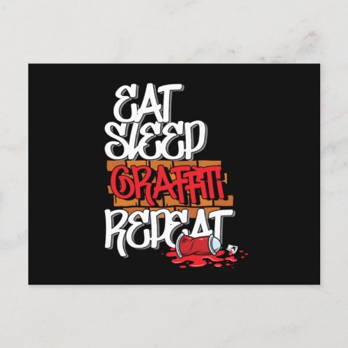 Eat Sleep Graffiti Repeat Spray Paintings Postcard