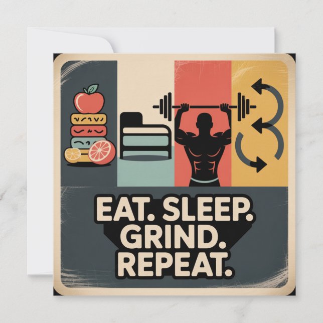 Eat. Sleep. Grind. Repeat Thank You Card (Front)