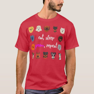 Eat Sleep Groom Repeat Dog Grooming Funny Dog Groo T-Shirt