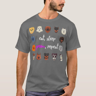 Eat Sleep Groom Repeat Dog Grooming Funny Dog Groo T-Shirt