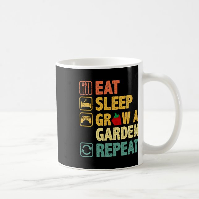 Eat Sleep Grow A Garden Repeat Funny Game Gamer  Coffee Mug (Right)