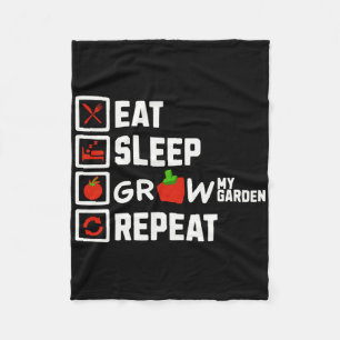 Eat Sleep Grow My Garden Repeat Boys Girls Gamer G Fleece Blanket