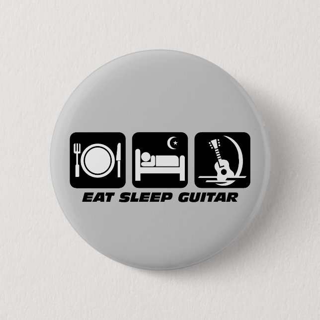 Eat sleep guitar button (Front)