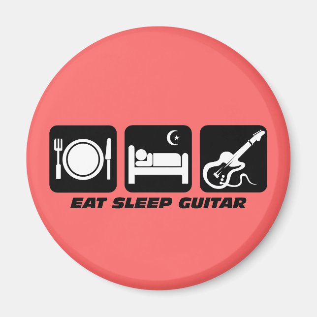 eat sleep guitar magnet (Front)