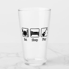 Eat Sleep Guitar Player Glass