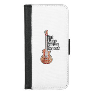 Eat sleep guitar repeat. motivational quote iPhone 8/7 wallet case