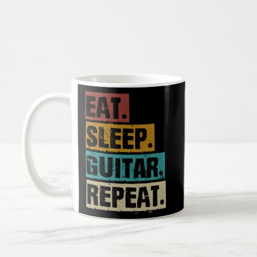 Eat Sleep Guitar Repeat Retro Vintage Guitarist pl Coffee Mug