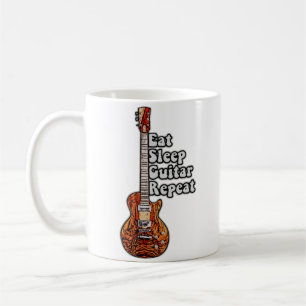 Eat sleep guitar repeat. vintage colorful coffee mug