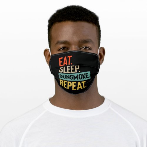 Eat Sleep gunsmoke Repeat retro vintage colors Adult Cloth Face Mask