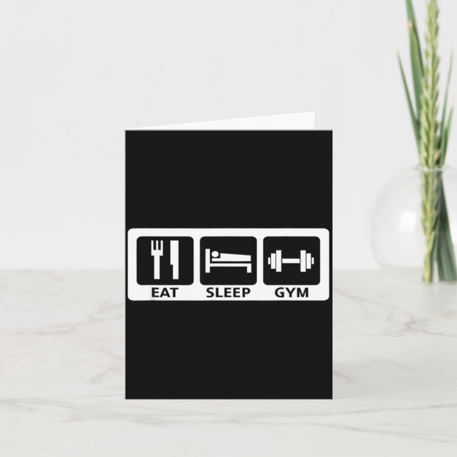 Eat Sleep Gym Fitness Trainer Workout Gift  Card (Front)