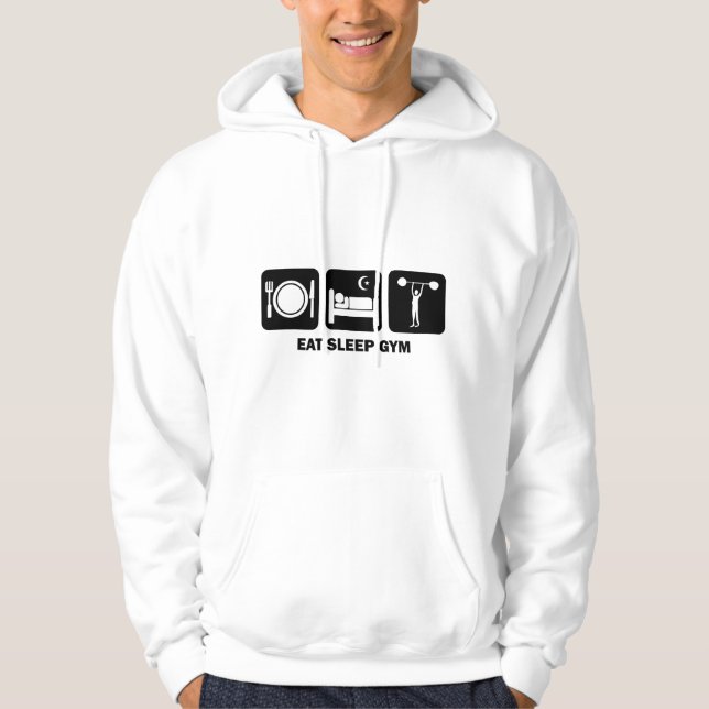 eat sleep gym hoodie (Front)