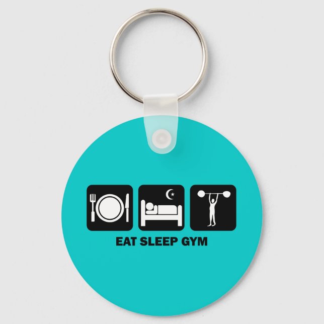 eat sleep gym keychain (Front)