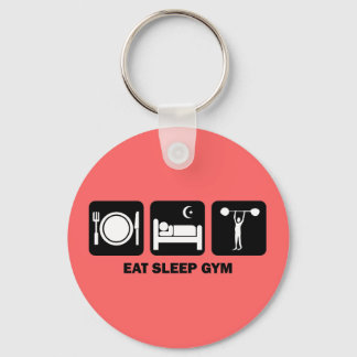 eat sleep gym keychain