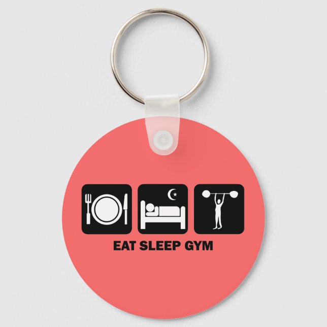 eat sleep gym keychain (Front)