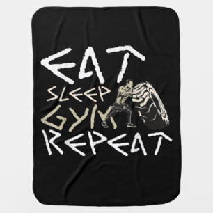 Eat Sleep Gym Repeat Funny Quote Baby Blanket