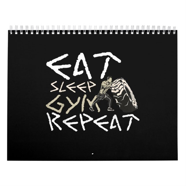 Eat Sleep Gym Repeat Funny Quote Calendar (Cover)