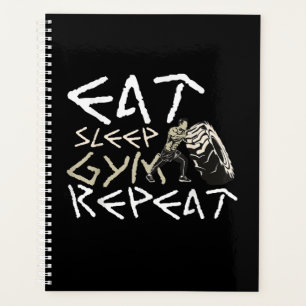 Eat Sleep Gym Repeat Funny Quote Planner