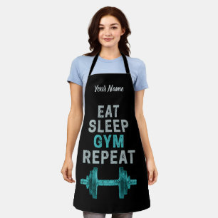 Eat Sleep Gym Repeat Gymnastic Vintage For Workout Apron