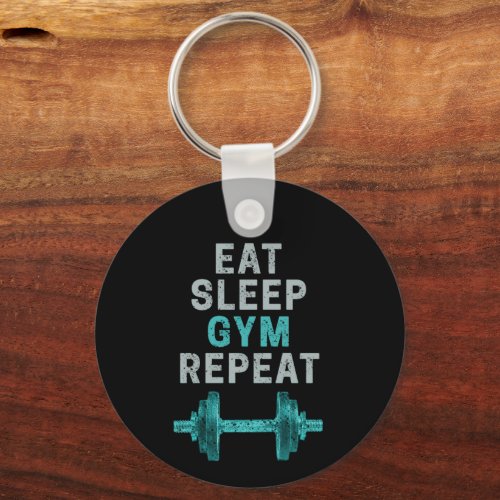 Eat Sleep Gym Repeat Gymnastic Vintage For Workout Keychain
