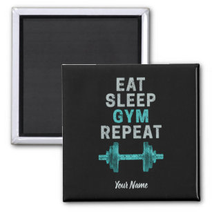 Eat Sleep Gym Repeat Gymnastic Vintage For Workout Magnet
