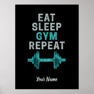 Fitness Workout Gym Gymnastics Push Ups Eat Sleep Calisthenics Repeat Gift  Poster by Thomas Larch - Fine Art America