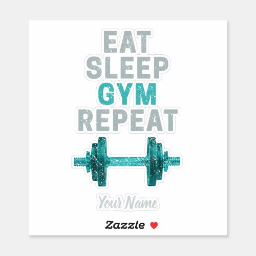 Eat Sleep Gym Repeat Gymnastic Vintage For Workout Sticker