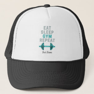 Eat Sleep Gym Repeat Gymnastic Vintage For Workout Trucker Hat