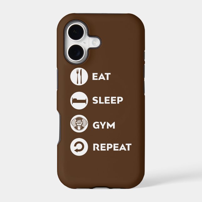 EAT SLEEP GYM REPEAT  IPHONE CASE (Back)