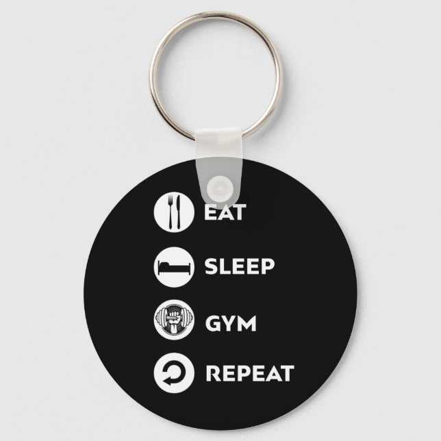 EAT SLEEP GYM REPEAT  KEYCHAIN (Front)
