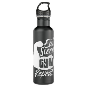 Eat Sleep Gym Repeat Training Workout Fitness Moti Stainless Steel Water Bottle