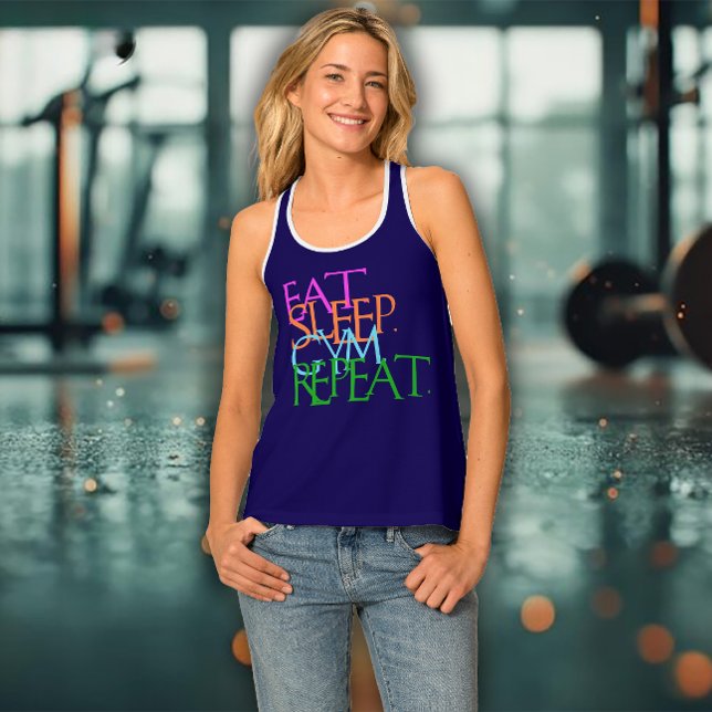 Eat. Sleep. Gym. Repeat. womens exercise Tank Top (Creator Uploaded)