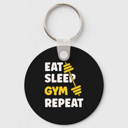 Eat Sleep Gym Repeat Workout Keychain