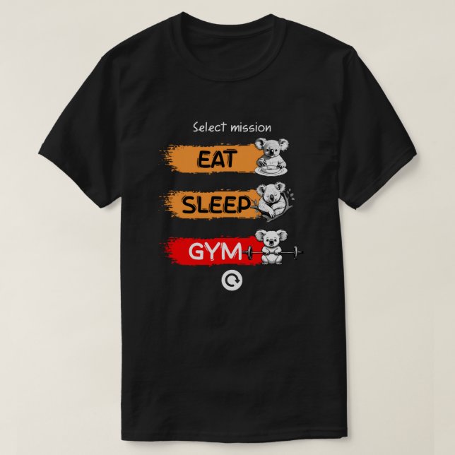 Eat Sleep Gym T-Shirt (Design Front)