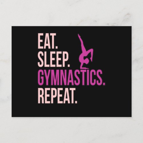 Eat Sleep Gymnastics Gymnast Gymnastic Sports Love Announcement Postcard