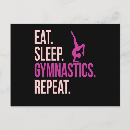 Eat Sleep Gymnastics Gymnast Gymnastic Sports Love Invitation Postcard