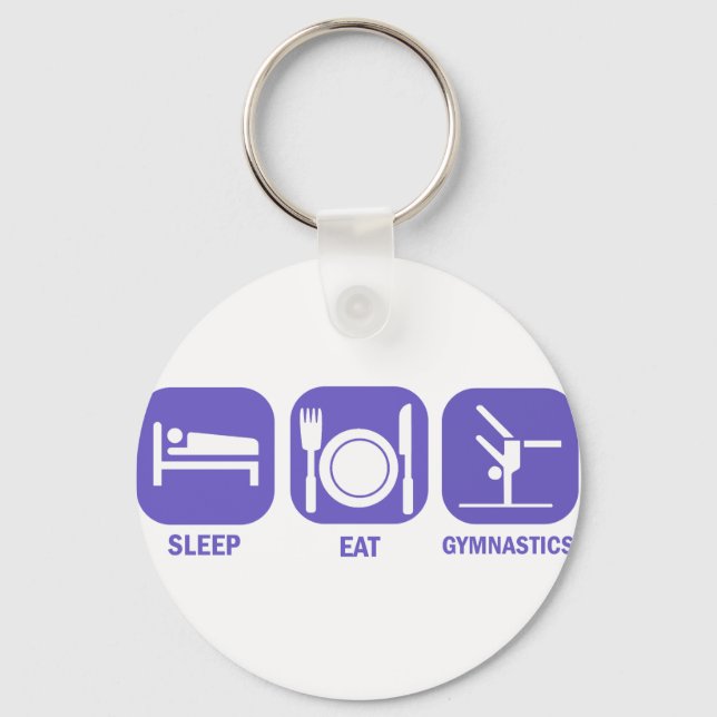 EAT SLEEP GYMNASTICS KEYCHAIN (Front)