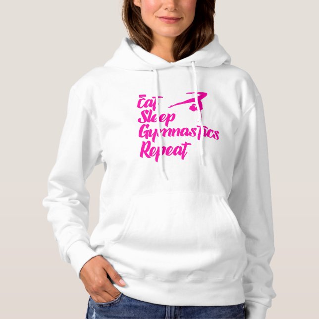 eat sleep gymnastics repeat hoodie (Front)