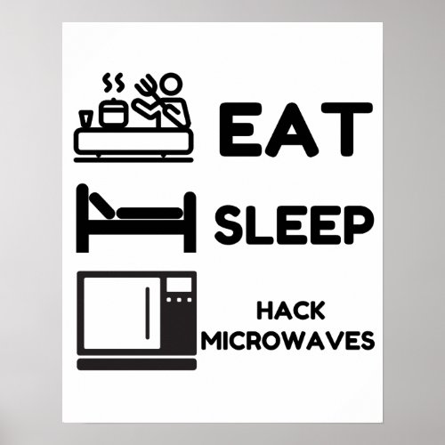 Eat Sleep Hack Microwaves Poster