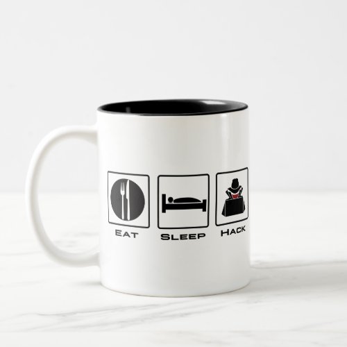 Eat Sleep Hack Two_Tone Coffee Mug