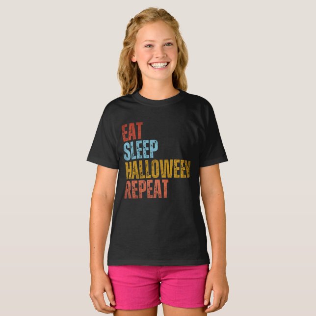 EAT SLEEP HALLOWEEN REPEAT T-Shirt (Front Full)