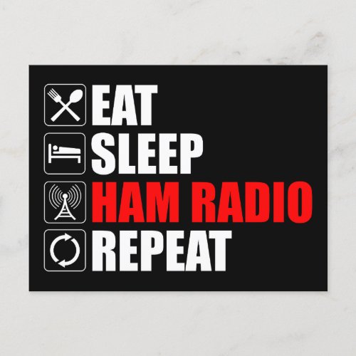 Eat Sleep Ham Radio Repeat Postcard