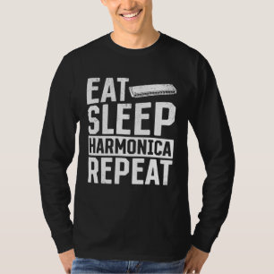 Eat Sleep Harmonica Repeat Harmonica T-Shirt
