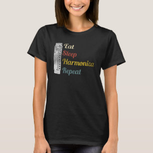 Eat Sleep Harmonica Repeat Harmonica T-Shirt