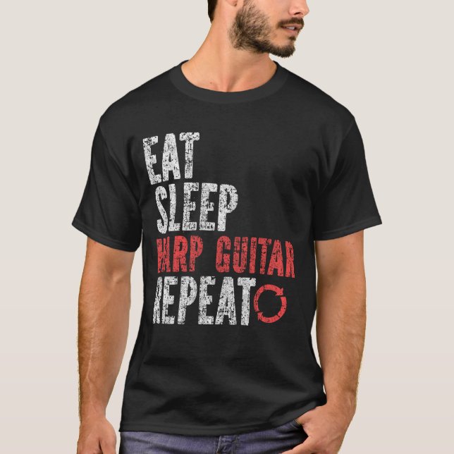 Eat Sleep Harp guitar Repeat T-Shirt (Front)
