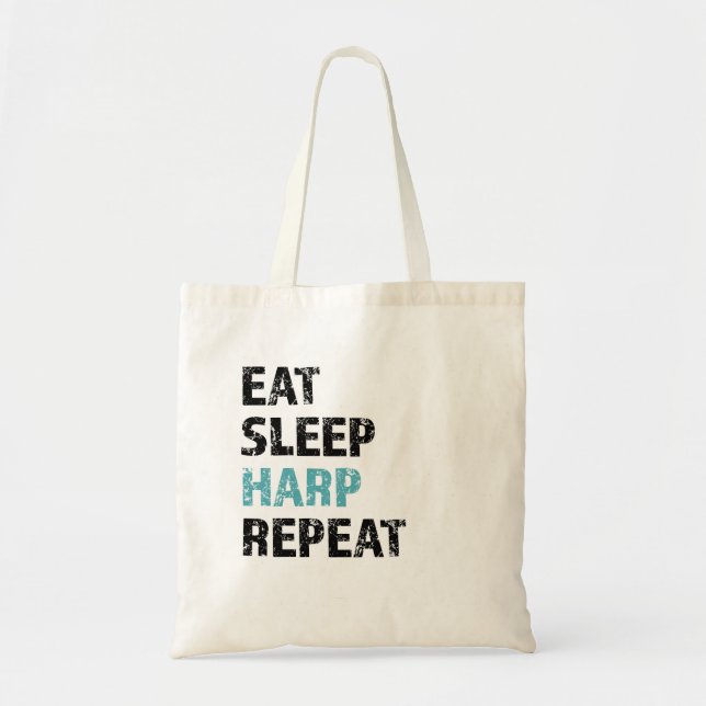 Eat, Sleep, Harp, Repeat Tote Bag (Front)
