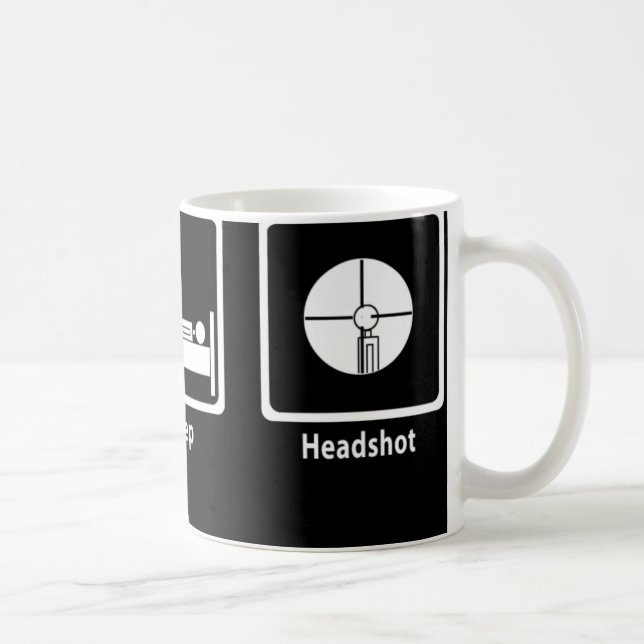 Eat, Sleep, Headshot - FPS Gamer Coffee Mug (Right)