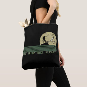 Eat sleep hike repeat for hikers hiking vintage tote bag