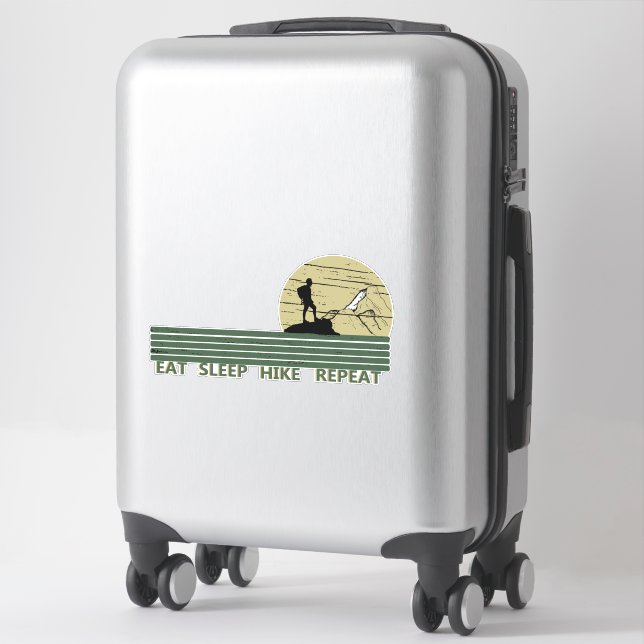 eat sleep hike repeat hiking wild sticker (Suitcase)